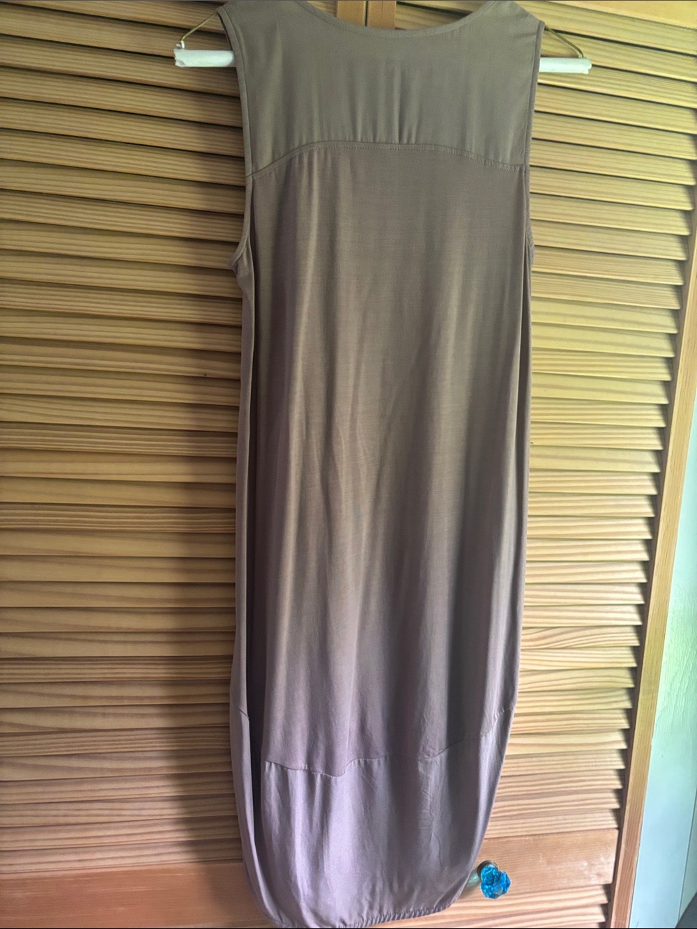 Garnet Hill Sleeveless Scoop Neck Tank Dress - Taupe Brown